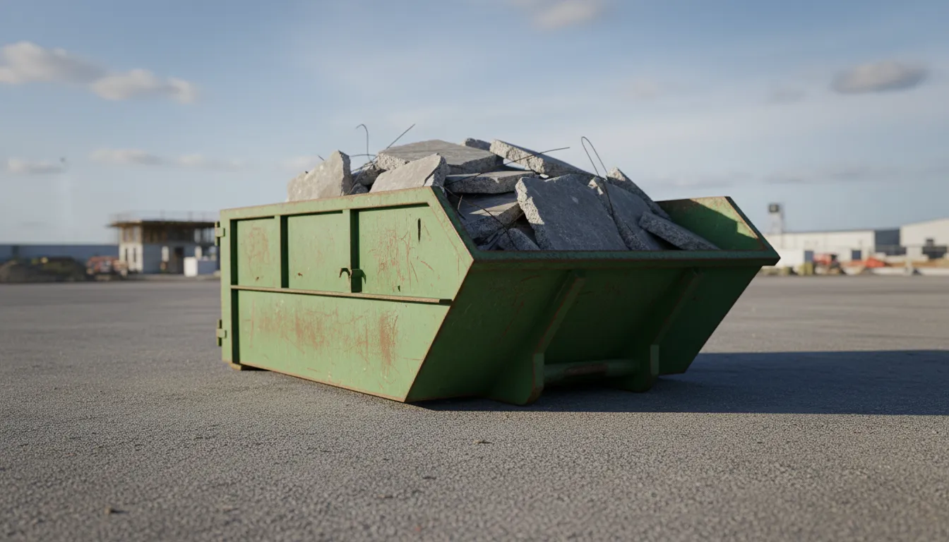 concrete heavy debris dumpster rental wide